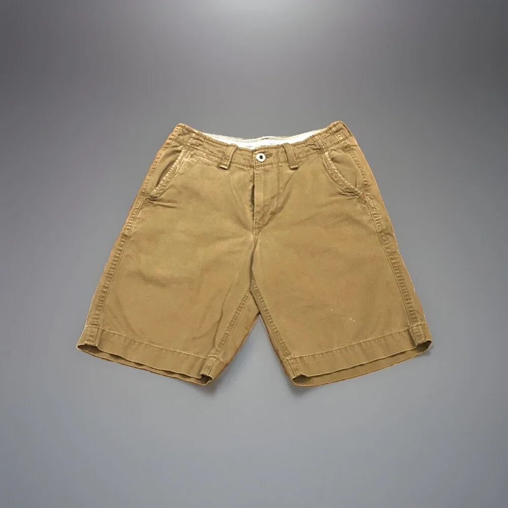 Lot Of 2 Mens American Eagle Dark Khaki Long Length Shorts Size 28 11” Inseam